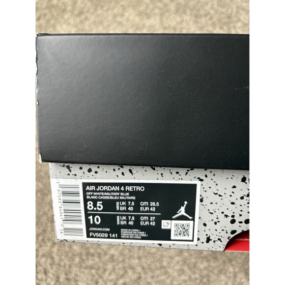 Nike Air Jordan 4 Retro 2024 Military Blue Size 8.5 Men's BOX ONLY REPLACEMENT - Picture 2 of 9